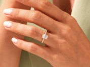 Radiant Cut Engagement Ring with Pave Set Side Stones