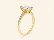 Radiant Cut Engagement Ring with Pave Set Side Stones