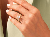 Radiant Cut Engagement Ring with Pave Set Side Stones