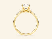 Radiant Cut Engagement Ring with Pave Set Side Stones