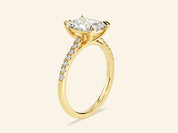 Radiant Cut Engagement Ring with Pave Set Side Stones