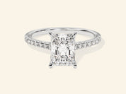 Radiant Cut Engagement Ring with Pave Set Side Stones
