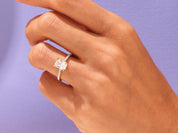 Radiant Cut Engagement Ring with Pave Set Side Stones