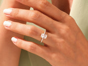 Radiant Cut Engagement Ring with Pave Set Side Stones