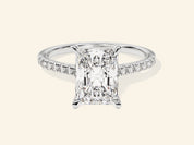 Radiant Cut Engagement Ring with Pave Set Side Stones