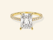 Radiant Cut Engagement Ring with Pave Set Side Stones