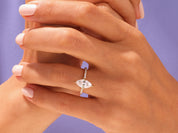 Marquise Cut Engagement Ring with Pave Set Side Stones