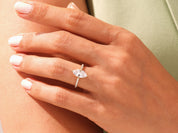 Marquise Cut Engagement Ring with Pave Set Side Stones