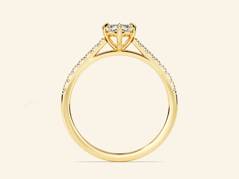 Marquise Cut Engagement Ring with Pave Set Side Stones