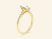 Marquise Cut Engagement Ring with Pave Set Side Stones
