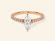 Marquise Cut Engagement Ring with Pave Set Side Stones