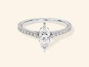 Marquise Cut Engagement Ring with Pave Set Side Stones