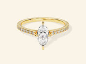 Marquise Cut Engagement Ring with Pave Set Side Stones
