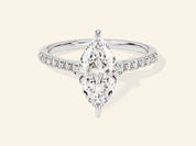 Marquise Cut Engagement Ring with Pave Set Side Stones