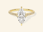 Marquise Cut Engagement Ring with Pave Set Side Stones