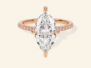 Marquise Cut Engagement Ring with Pave Set Side Stones