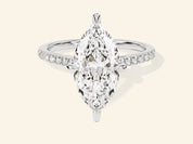 Marquise Cut Engagement Ring with Pave Set Side Stones
