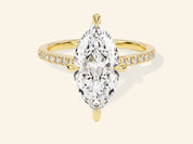 Marquise Cut Engagement Ring with Pave Set Side Stones