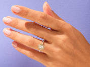 Oval Halo Engagement Ring with Pave Set Side Stones
