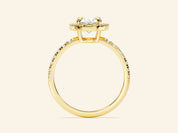 Oval Halo Engagement Ring with Pave Set Side Stones