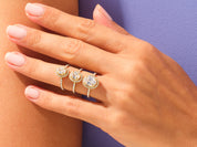 Oval Halo Engagement Ring with Pave Set Side Stones