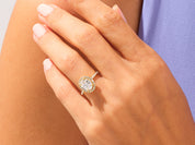 Oval Halo Engagement Ring with Pave Set Side Stones