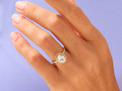 Oval Halo Engagement Ring with Pave Set Side Stones