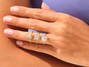 Princess Halo Engagement Ring with Pave Set Side Stones