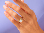 Princess Halo Engagement Ring with Pave Set Side Stones