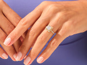 Princess Halo Engagement Ring with Pave Set Side Stones
