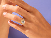 Emerald Halo Engagement Ring with Pave Set Side Stones
