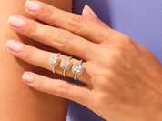 Cushion Halo Engagement Ring with Pave Set Side Stones