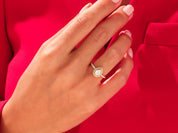 Pear Halo Engagement Ring with Pave Set Side Stones