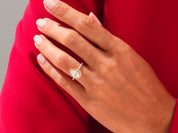 Pear Halo Engagement Ring with Pave Set Side Stones