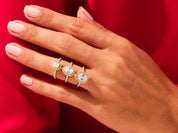 Pear Halo Engagement Ring with Pave Set Side Stones