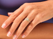 Asscher Halo Engagement Ring with Pave Set Side Stones
