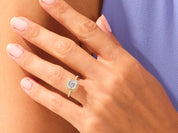 Asscher Halo Engagement Ring with Pave Set Side Stones