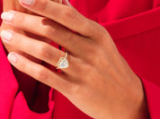 Heart Halo Engagement Ring with Pave Set Side Stones
