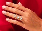 Heart Halo Engagement Ring with Pave Set Side Stones