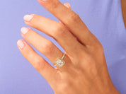 Radiant Halo Engagement Ring with Pave Set Side Stones