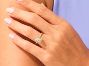 Radiant Halo Engagement Ring with Pave Set Side Stones