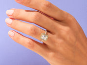 Radiant Halo Engagement Ring with Pave Set Side Stones