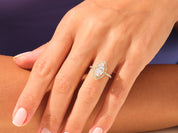 Marquise Halo Engagement Ring with Pave Set Side Stones