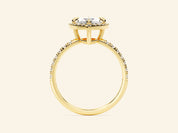Marquise Halo Engagement Ring with Pave Set Side Stones