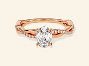 Oval Twisted Engagement Ring