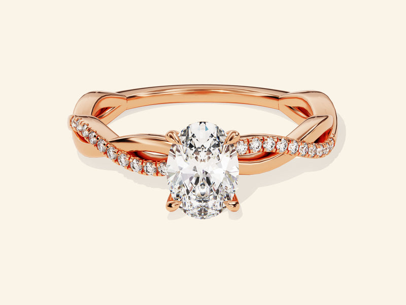 Oval Twisted Engagement Ring