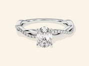 Oval Twisted Engagement Ring