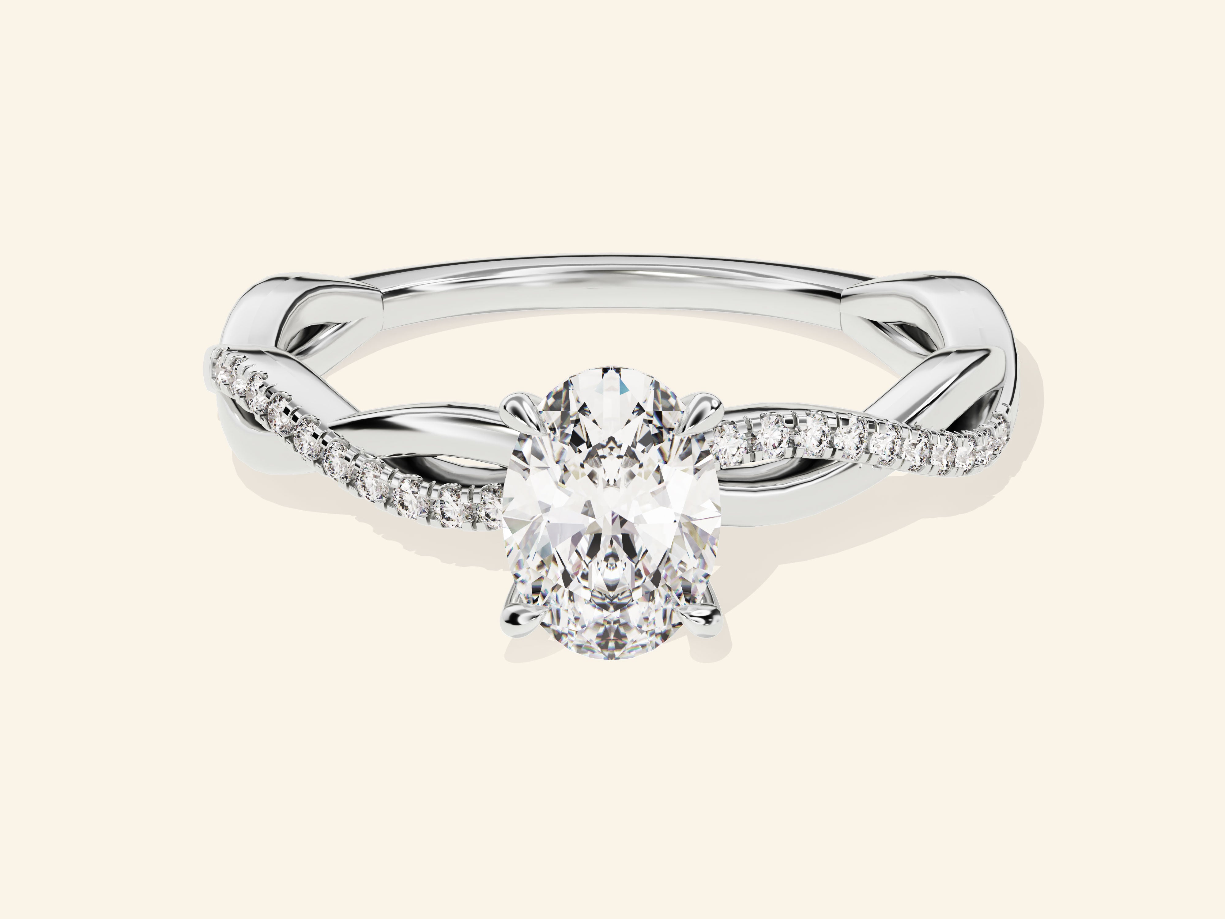 Oval Twisted Engagement Ring