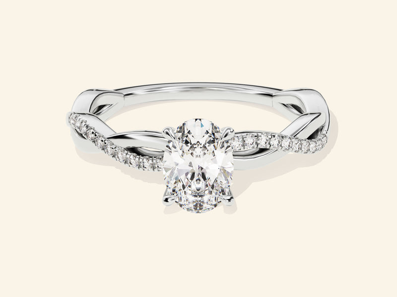 Oval Twisted Engagement Ring