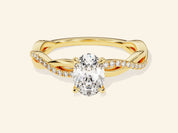 Oval Twisted Engagement Ring